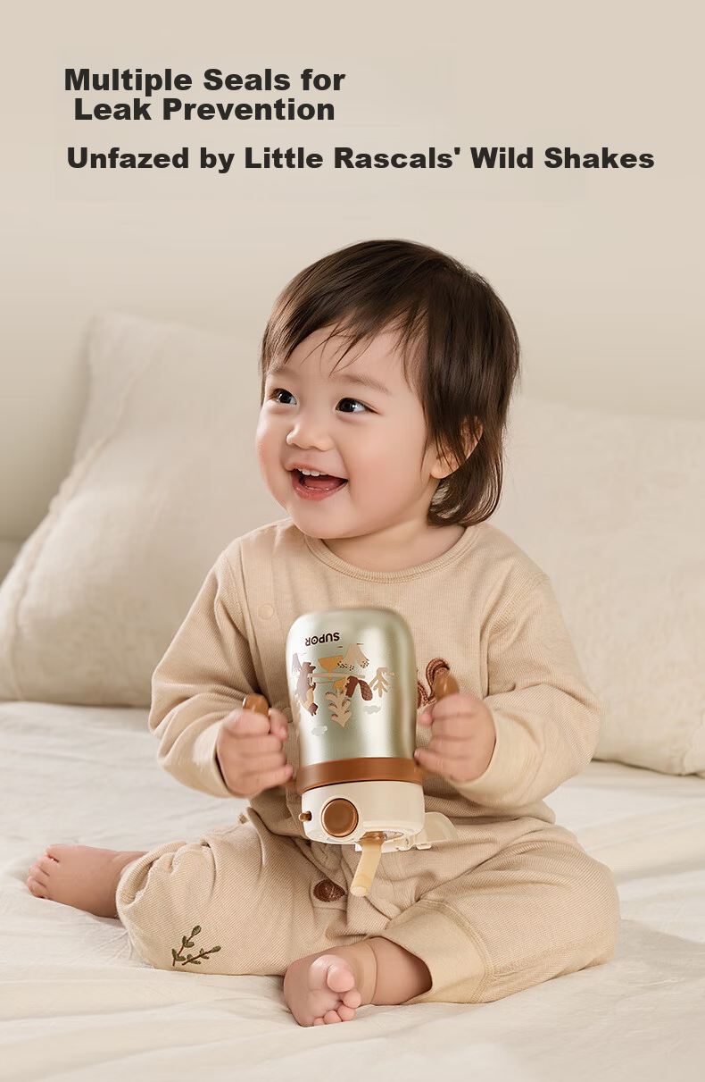SUPOR Baby Training Cup Children's Insulated Straw Cup Pure Titanium Toddler Milk Drinking Cup for Ages 1-3 Kindergarten 21