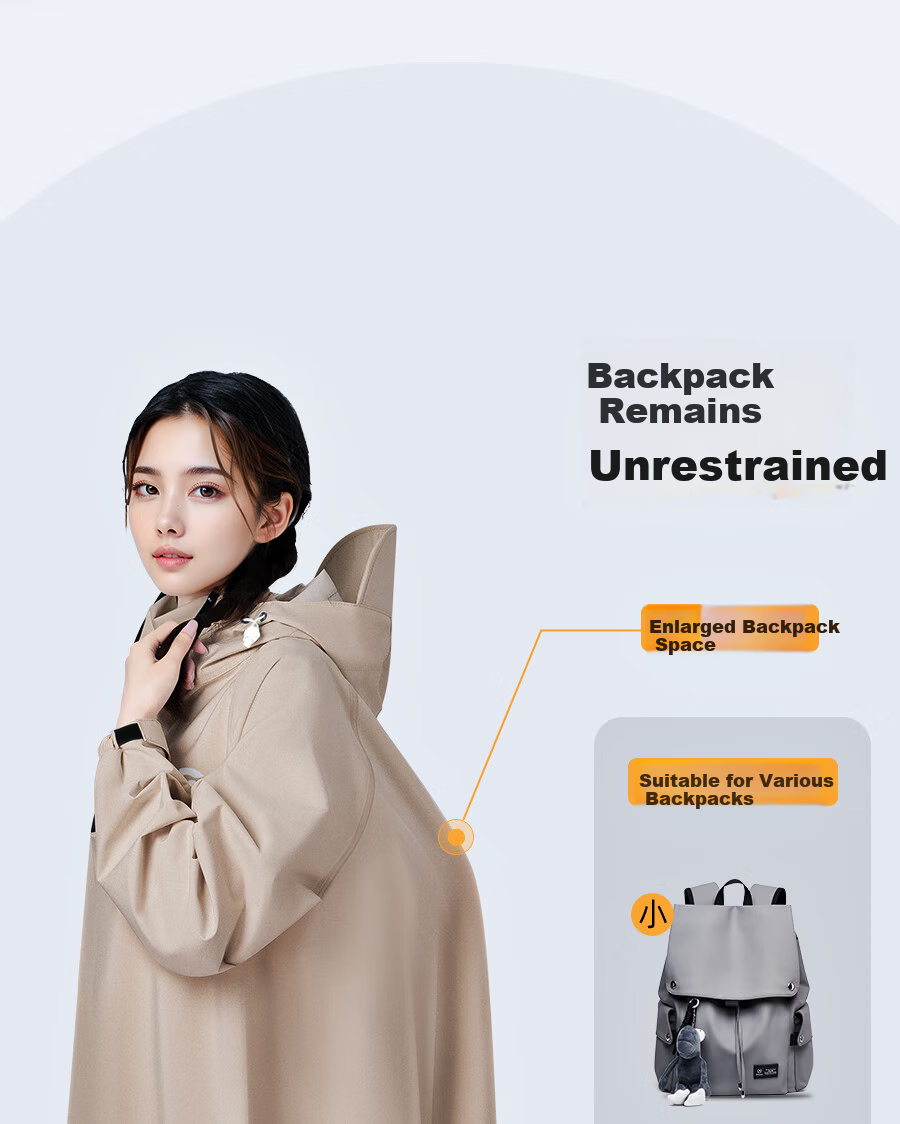 Zhengyu Electric Bicycle Raincoat, Separate Person And Vehicle Design, Full-Body Protection against Heavy Rain, Long-Style One-Piece Suit for Men And Women, Single-Person Enlarged Integrated Rain Poncho with Sleeves 7