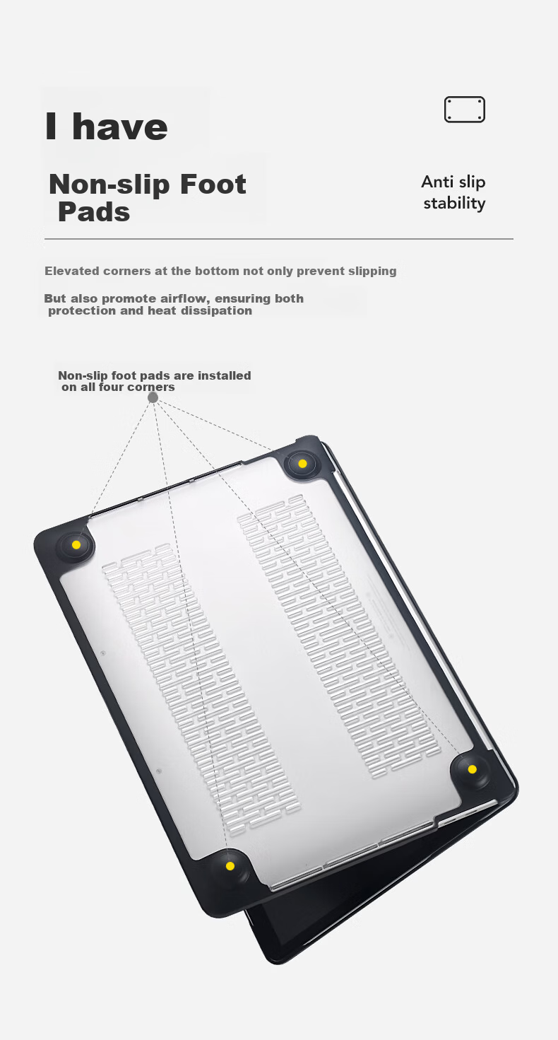 DiYiGongFang Compatible with Apple Laptop Protective Case, Macbook Air 13/13.6 Inch M5/M4/M3/M2 Ultra-Thin Protective Cover, Silicone Upgraded TPU Soft Edge Outer Shell 5