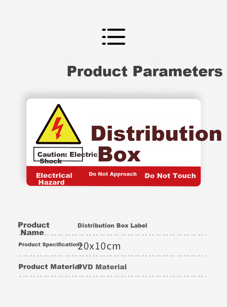 Yijuzhangning PVC Caution Electric Shock Safety Sign Sticker, Hazard Warning Label, 10 Pieces, 5*10cm 5