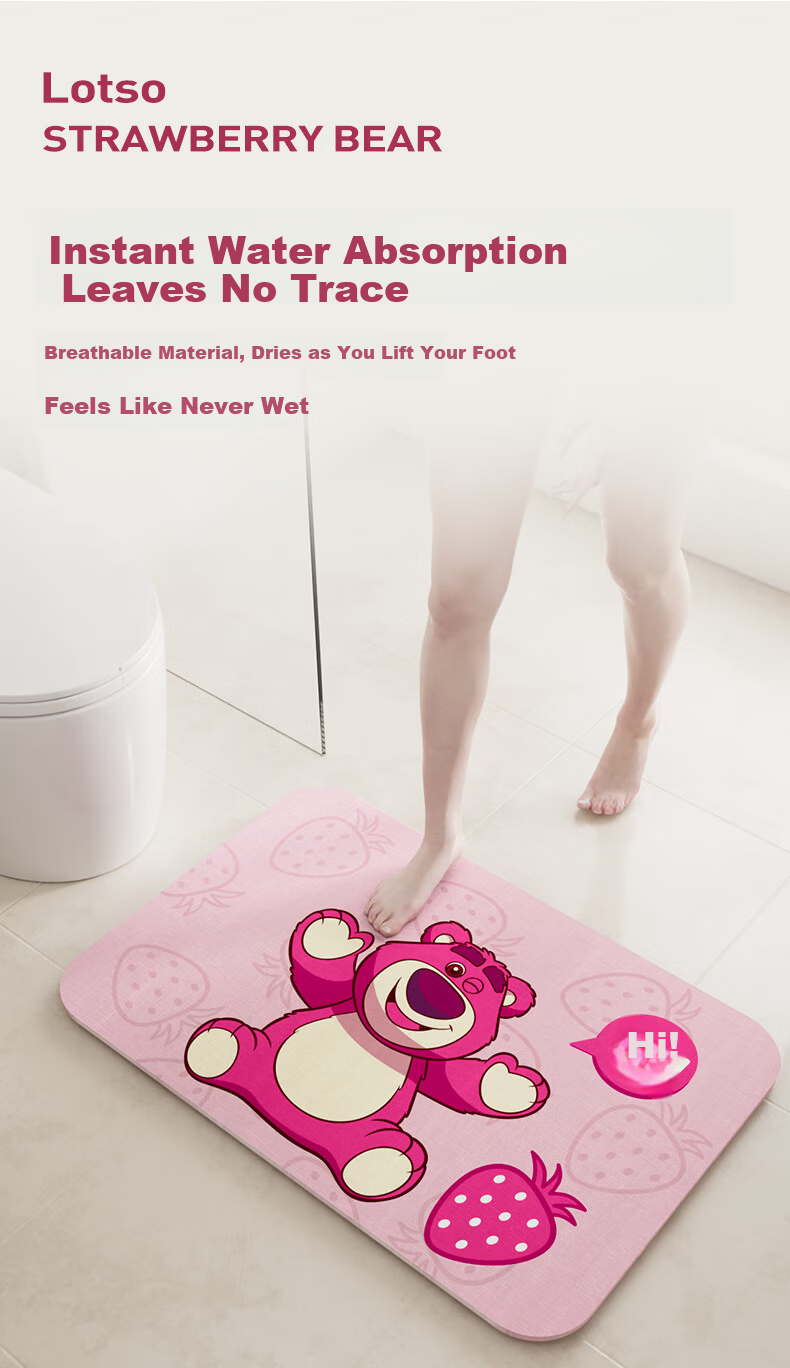 Disney Bathroom Non-Slip Quick-Dry Absorbent Diatomaceous Earth Bath Mat CM40 4
