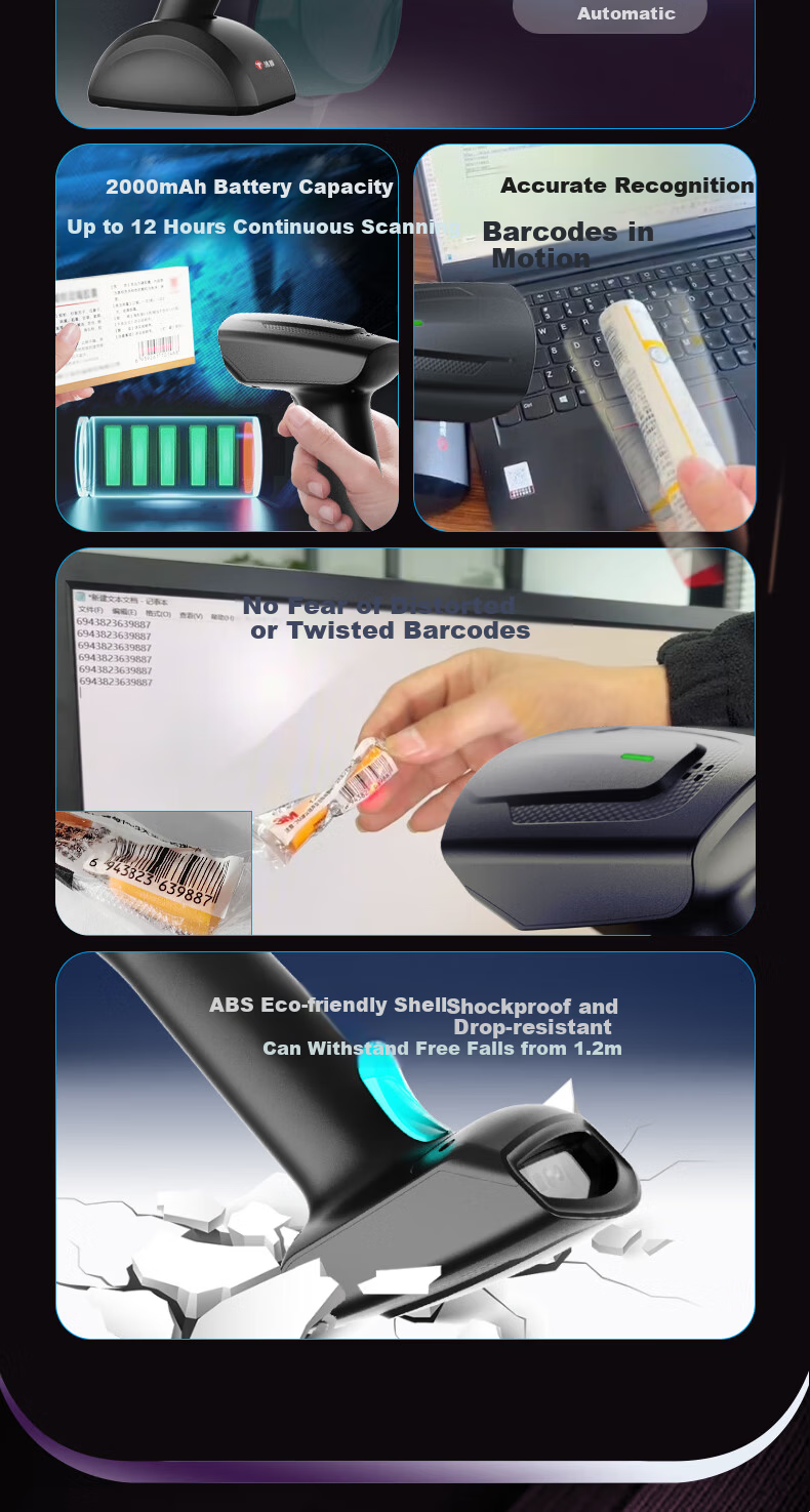 Hysoon S28HW Barcode Scanner with Charging Dock QR Code Reader for Pharmaceutical Traceability, Warehousing, Logistics, Retail, and Payment 3