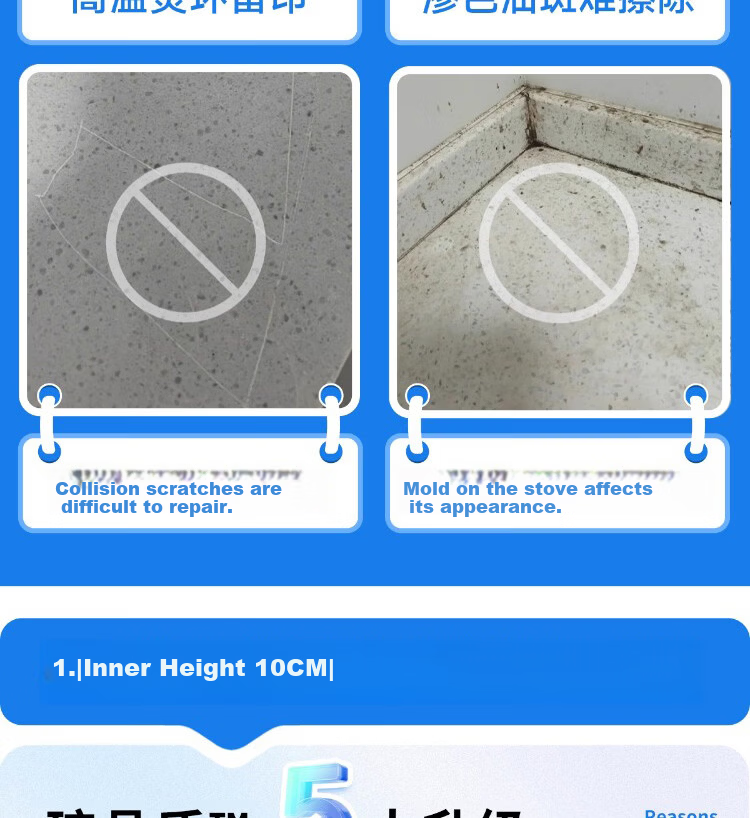Zichen Kitchen Countertop Protective Film Mat Oil-Proof Sticker Stove Film Marble Quartz Special High-Temperature Resistant Oil-Proof Sticker 10