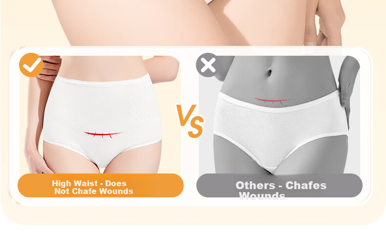 Guxu Disposable Women's High-Waist Postpartum Cotton Sterile Maternity Underwear Plus Size 10-Pack 10