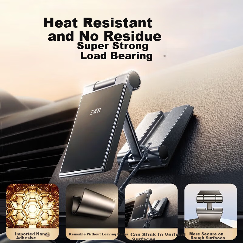 BIMLL Magnetic Car Phone Holder New In-Car Navigation Stand with Suction Cup Support