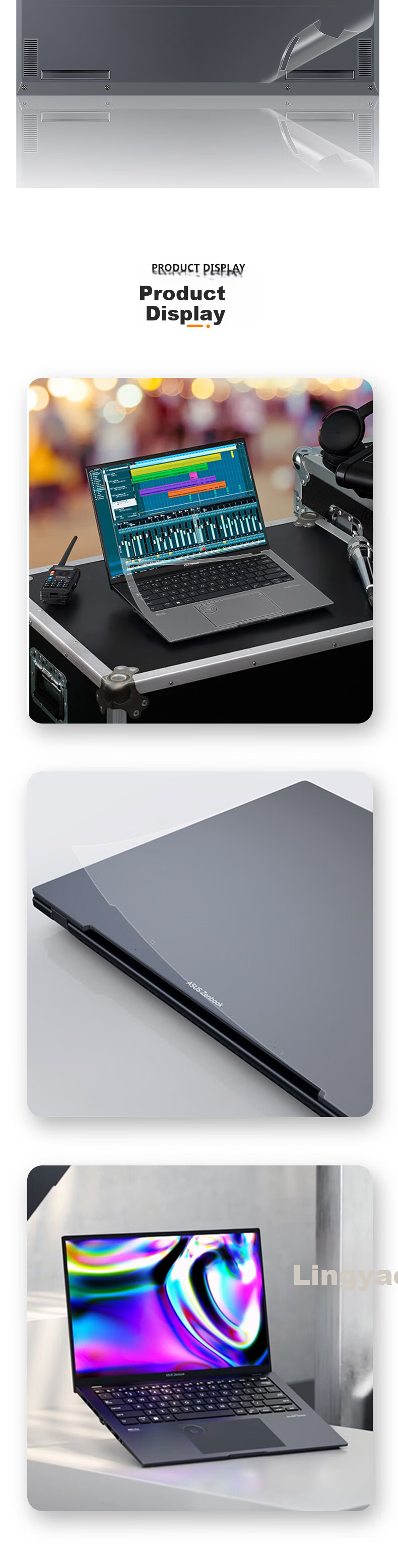 Jiasu Asus Vivobook Pro14 2026 Model 14-inch Laptop Shell Protective Film Scratch-Resistant Anti-Wear Sticker 2