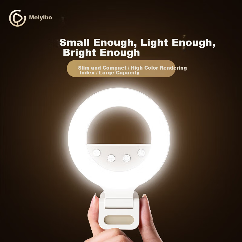 Meiyibo Portable Mobile Phone Fill Light Handheld Selfie Beauty Pocket Lighting Desktop Soft Light Makeup Food Face Outdoor Photo Clip Ring Mini Light