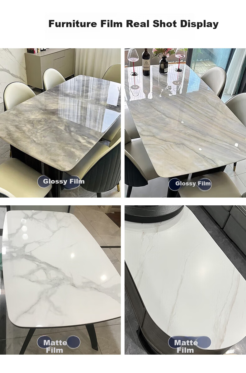 Xiruo Rock Slab Dining Table Protective Film, Heat-Resistant, High-Temperature Resistant, Coffee Table Marble Countertop Furniture Film, Desk Surface Protection Film 8