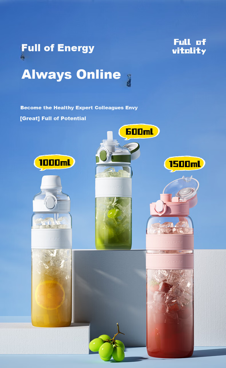 JOER BABU Kids Water Bottle Summer Straw Cup Girls Large Capacity Outdoor Portable Drinking Cup for School Algae Green 600ml 7