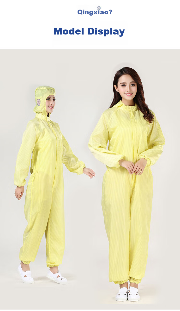 Qingxiao Anti-Static Dustproof Coverall White L Cleanroom Protective Paint Spraying Workwear 9