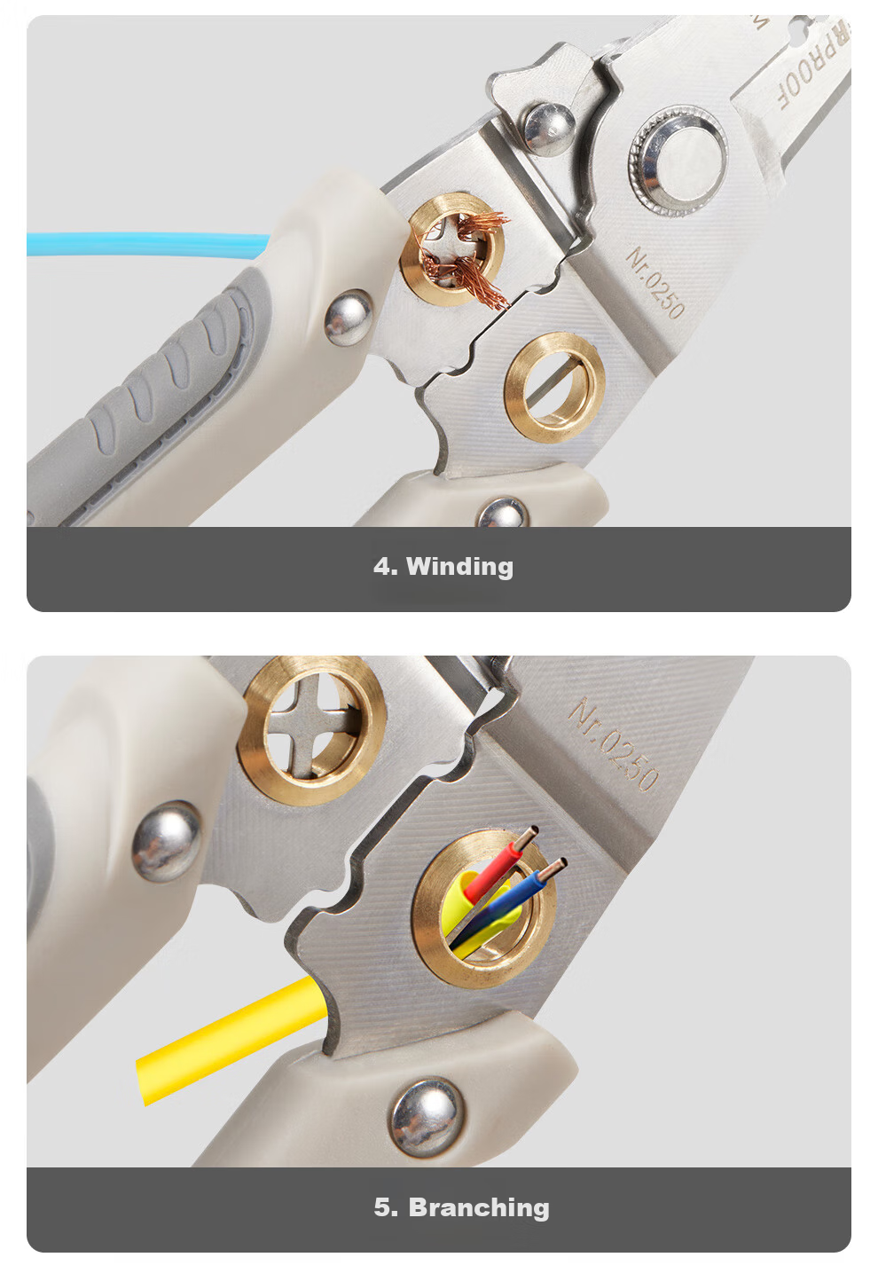 MASTERPROOF Multifunctional Wire Stripper Pliers Electrician Wire Stripping Pliers Crimping Pliers Wire Peeling Pliers Wiring Tool 7