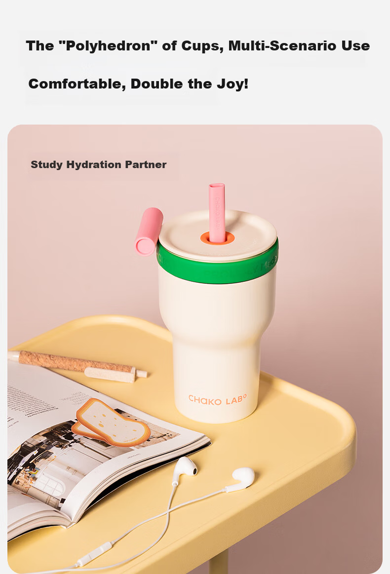 Chakolab Double-Layer Glass Insulated Tumbler Large Capacity Straw Ice Glass Cup Office Stylish Student Coffee Mug 10