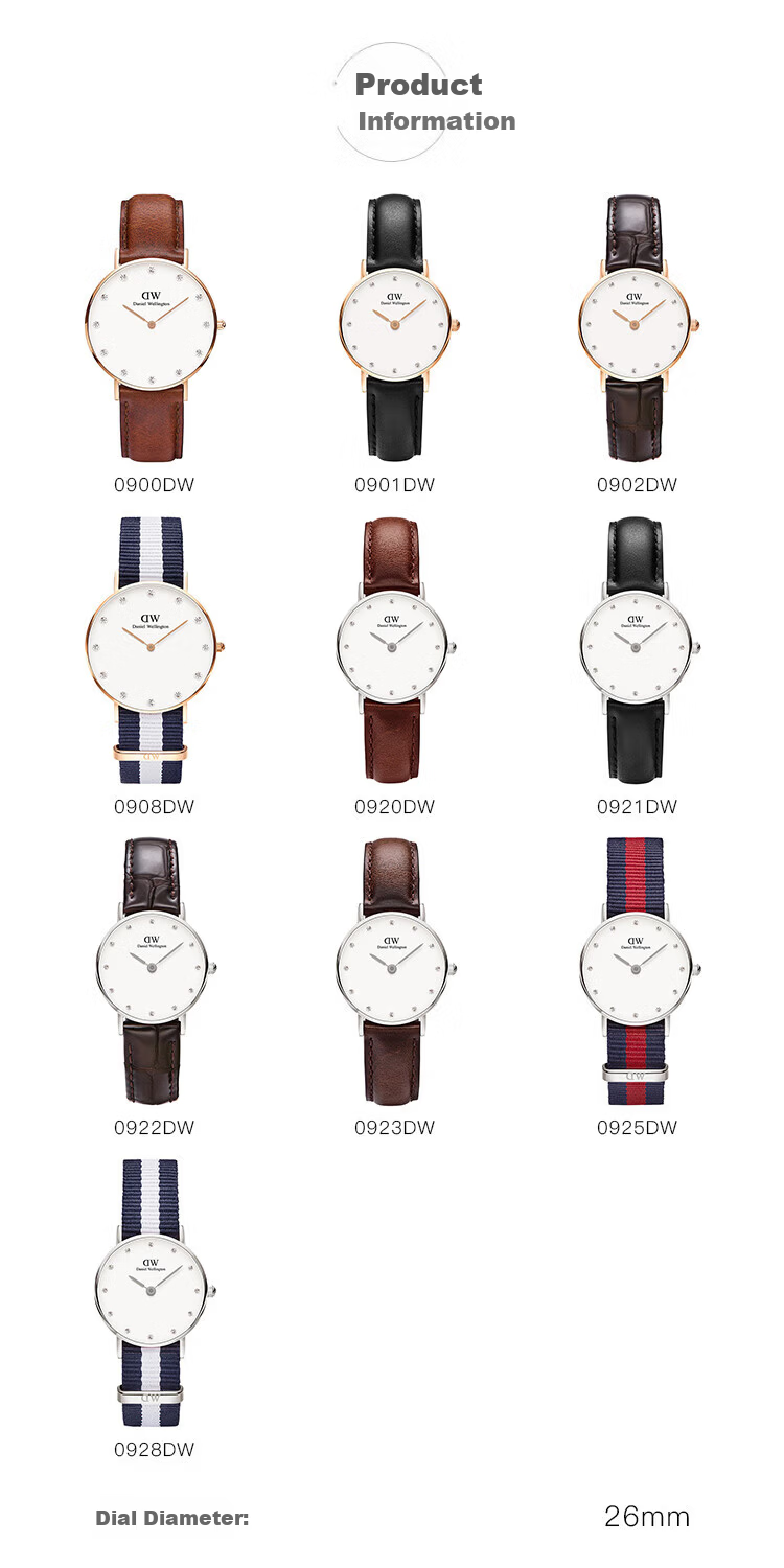 Daniel Wellington Imported DW Women's Fashion Trendy Analog Watch Christmas Gift for Girlfriend 0923DW 6