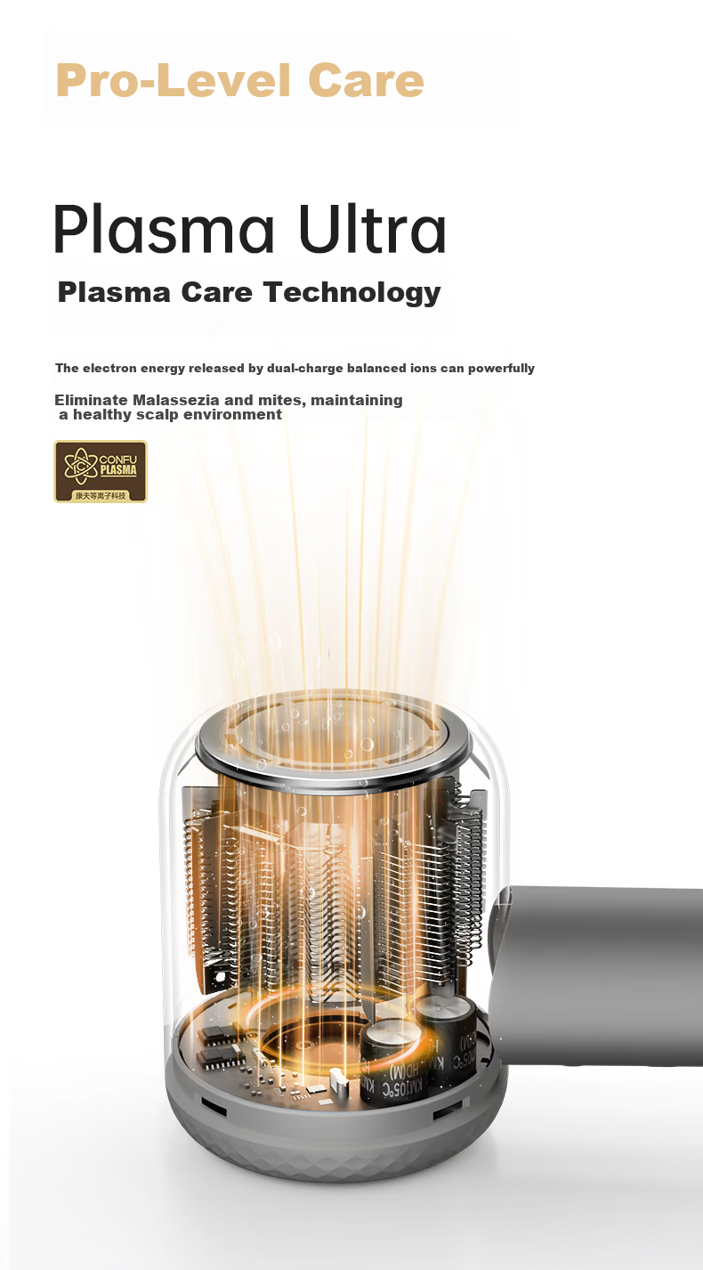 CONFU High-Speed Hair Dryer 5 Billion Plasma Home Use High Power Strong Wind Fast Drying Birthday Gift for Girlfriend F9Pro Titanium Gray Gift Box Edition 5
