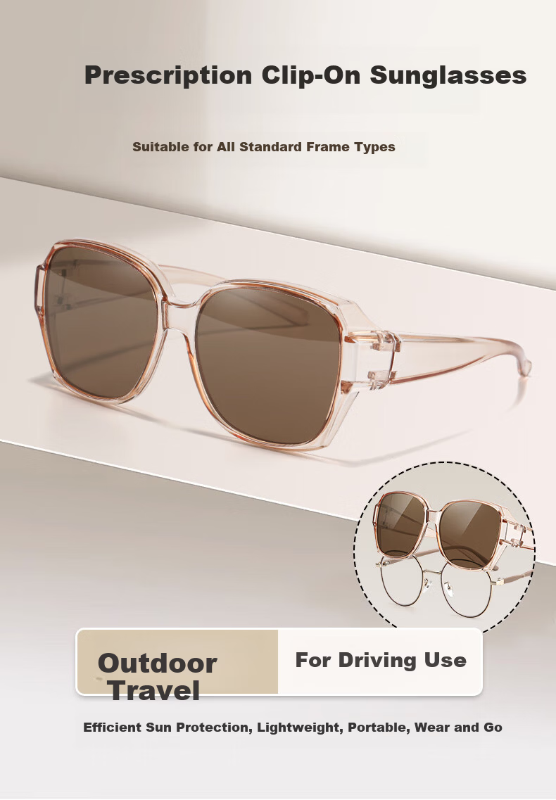 LESCA LUNETIER Polarized Clip-On Sunglasses for Women UV Protection Driving - Upgraded Polarized Brown Frame with Brown Lenses 1