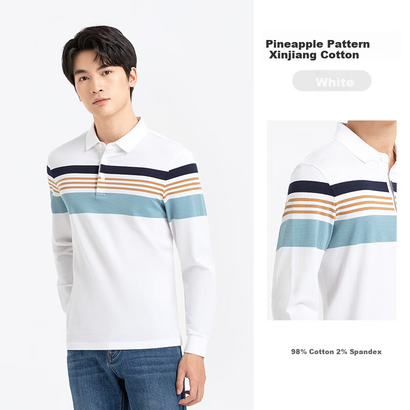 Langdeng [Non-Deforming Collar] Long Sleeve Polo Shirt Men Langdeng 2025 Spring Autumn New Business Casual Men's Collared T-Shirt