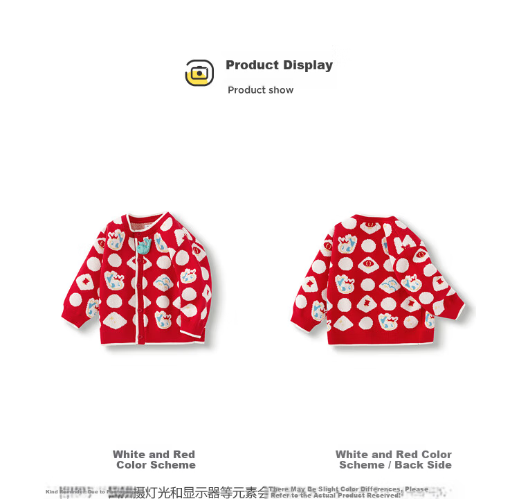 Balabala Baby Girls Sweater Toddler Knit Cardigan Autumn Winter 2025 New Year Outfit 9