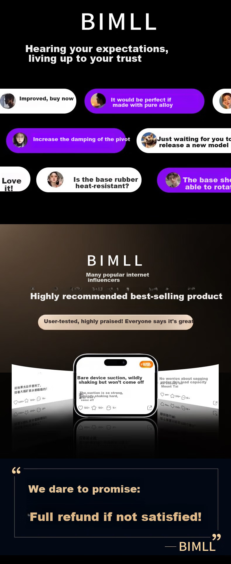 BIMLL Magnetic Car Phone Holder New In-Car Navigation Stand with Suction Cup Support 2