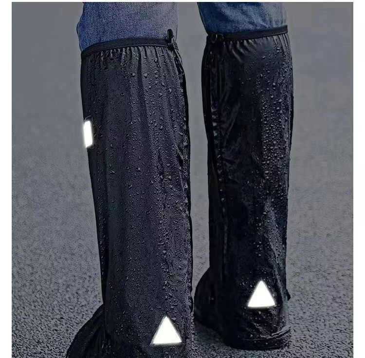 Minggu Waterproof Shoe Covers Rainproof Non-slip Thickened Wear-resistant Sandproof 360 Full Coverage PVC High Tube 40CM Size S 5