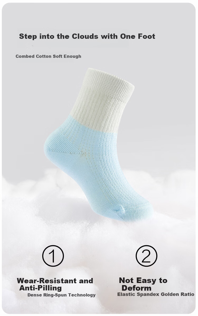 Balabala Baby Socks Summer New Mesh Breathable Children's Short Socks Boys Girls Cute Fun 5 Pairs Set 4