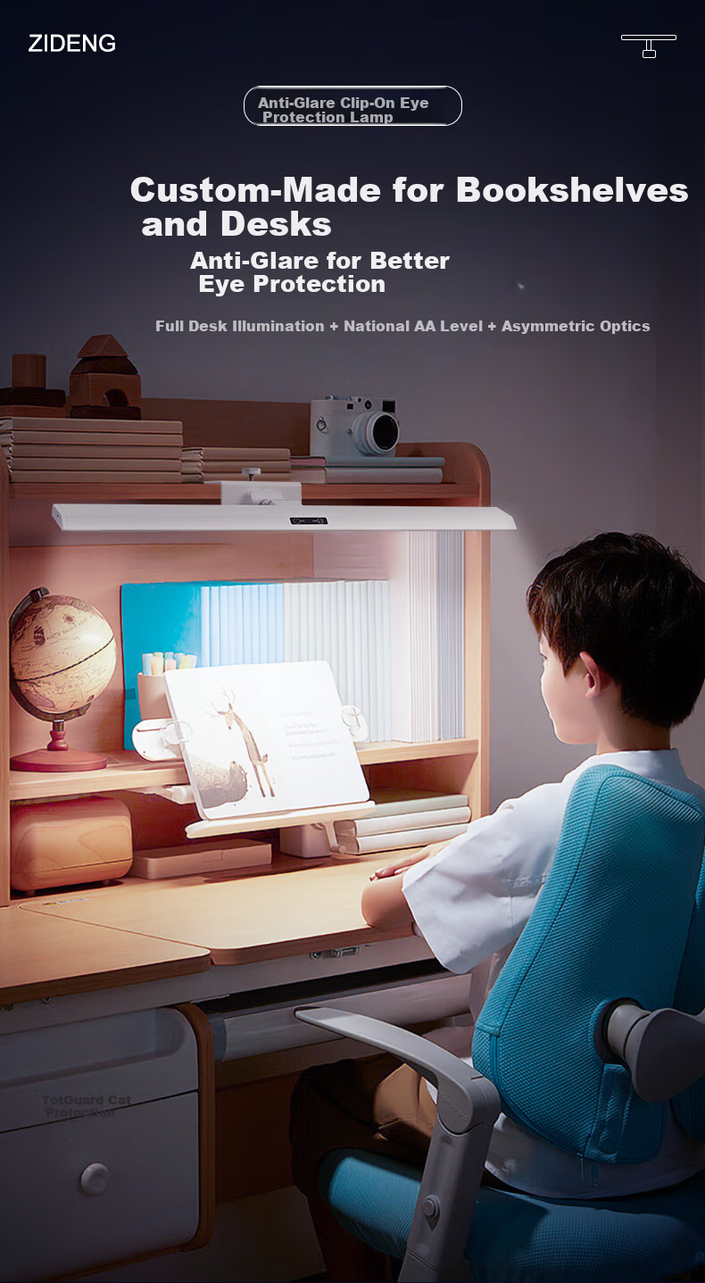 ZIDENG AA Grade Eye Protection Desk Lamp with Clip Full Spectrum Reading Lamp for Students and Children 1