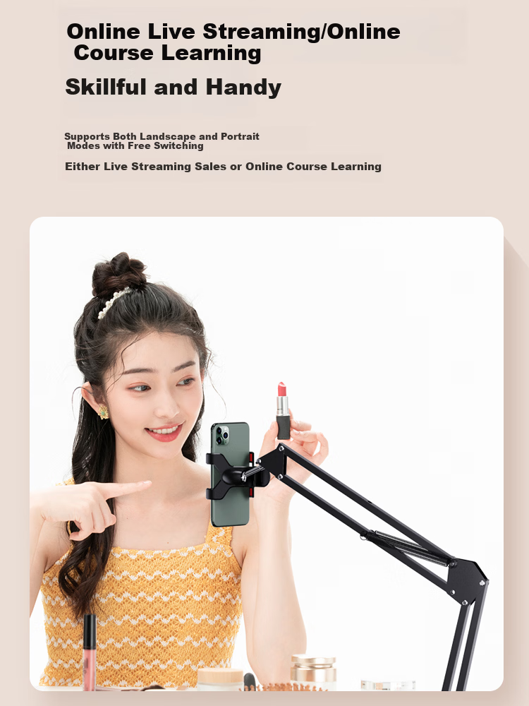 ESCASE Phone Holder Bedside Lazy Stand Desktop Overhead Shooting Stand Online Learning Douyin Short Video Game Live Streaming Drama Watching Exam Study Tool Stable 360° Adjustable Foldable 4