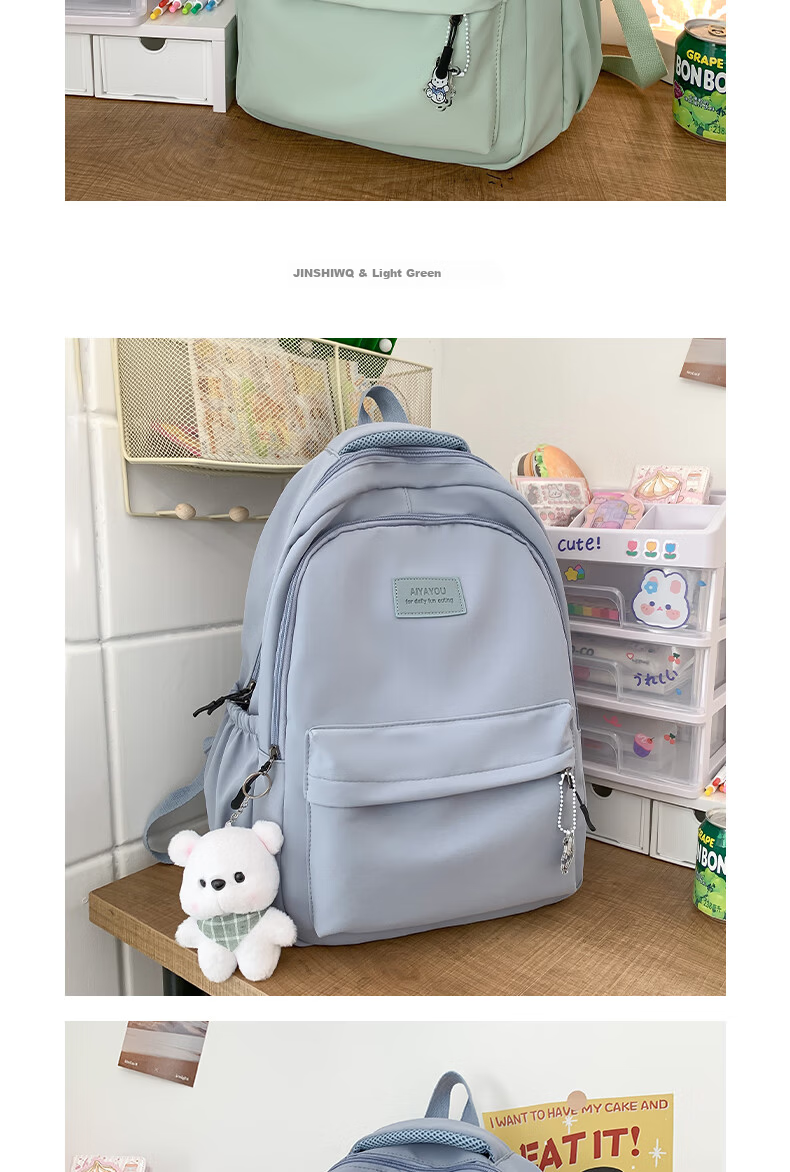 JINSHIWQ Large Capacity Backpack for Girls, Junior High and High School Students, Travel Shoulder Bag, Stylish Commuter Laptop Backpack for College Students 14