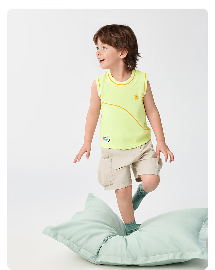 Balabala Kids Vest Girls Boys Baby 2026 Summer Quick-Dry Cooling Sun-Protective Knit Top 24