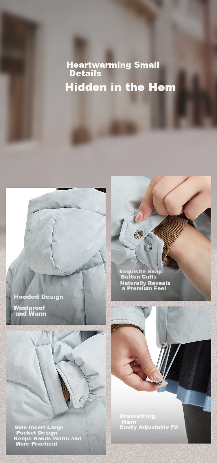 BOSIDENG Women's Winter Down Jacket Fashion Casual Thickened Hooded Coat B250245202 4