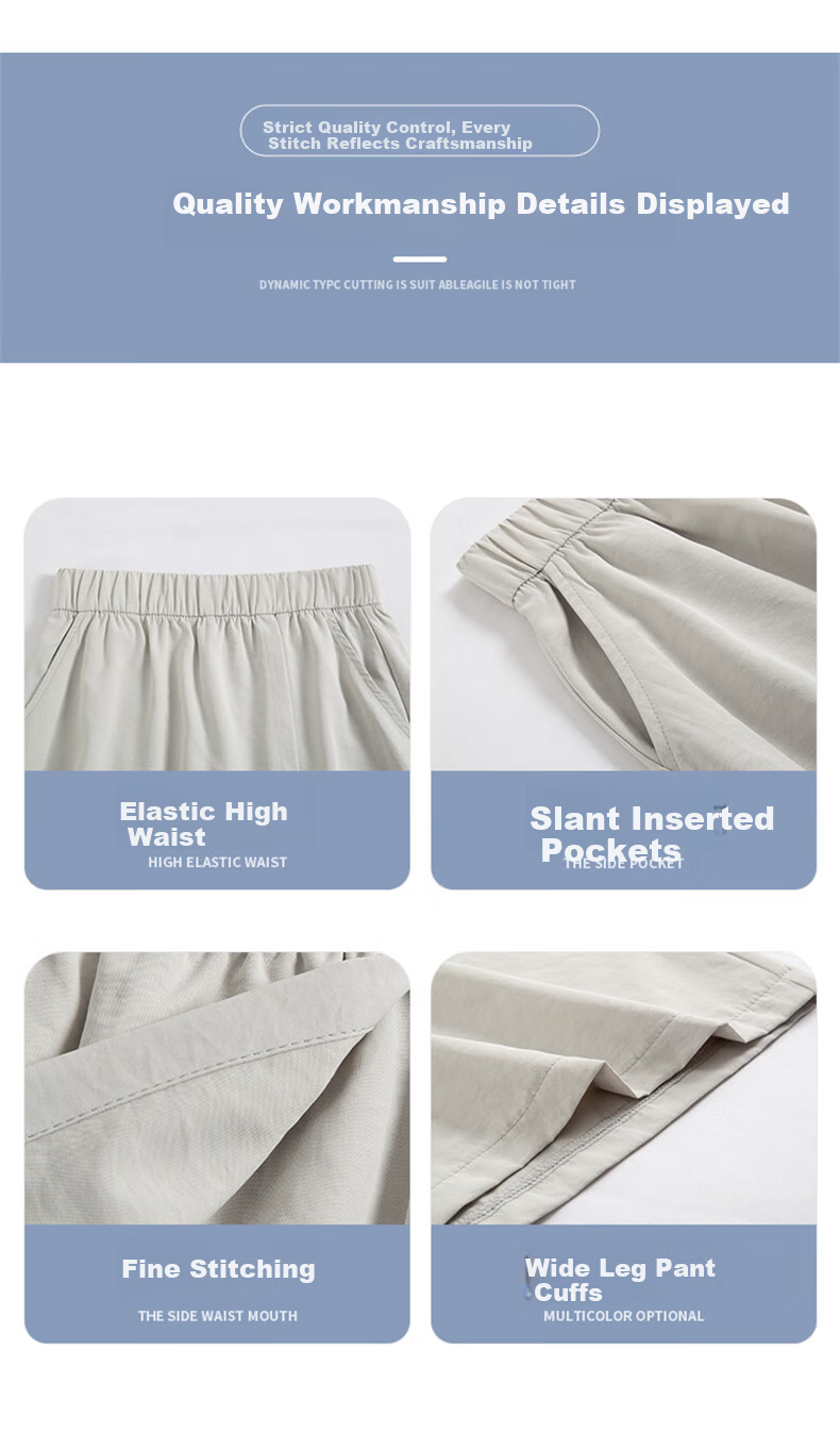 LangSha Ice Silk Shorts for Women, Summer 2025 New Style Yamamoto Cargo Skort, Casual Thin Loose Wide-Leg Sports Knee-Length Shorts 5