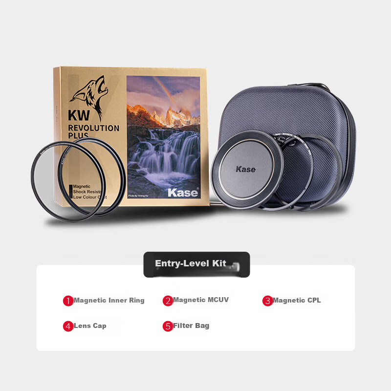 Kase Magnetic MCUV+CPL Polarizer + Inner Ring + Lens Cap + Bag 67mm Wolverine II Colorful Magnetic Filter Entry Photography Kit