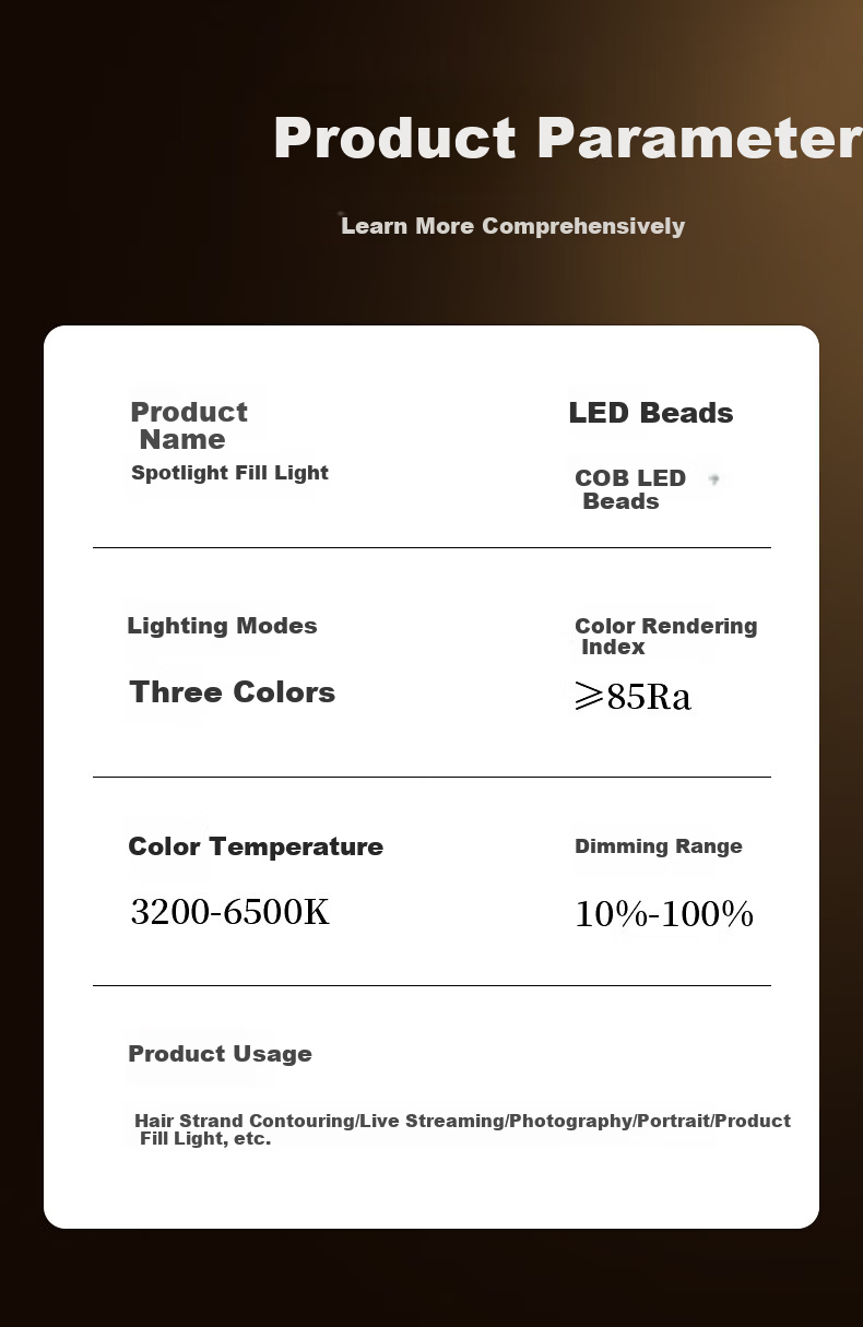 JIMANTU Live Fill Light Backlight Contour Hair Light Studio Spotlight Photography Beauty COB Spotlight Video Shooting Background Ambient Light LM8800 16