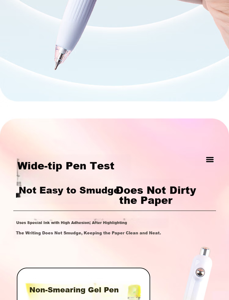 Fizz Colorful Stress-Relief Click Ballpoint Pen 0.5mm Quick-Dry Dual Ballpoint Soft Rubber Large Capacity Office Signature Pen Exam Brush Pen 1-Pack B73011 Purple 9