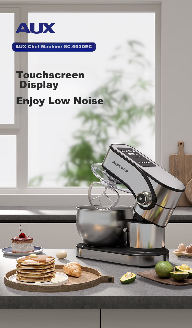 AUX 12L Commercial and Home Use Chef Machine Dough Kneader Multifunctional Stand Mixer Fully Automatic Egg Beater Cream Mixer 2000W Fast Film Formation SC-617EC 1