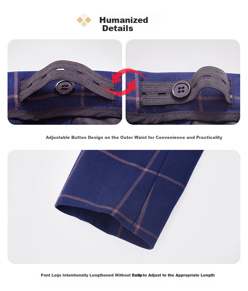 Romon Children's Suit Vest Set Boys Host Formal British Style Flower Boy Piano Performance Navy Plaid 130 12