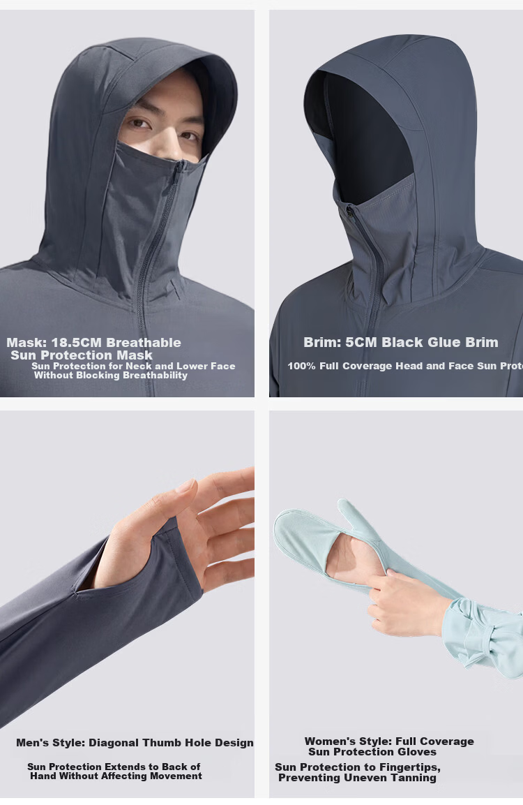 JD Jingzao [Best Seller 10K+] Men's Summer UV Protection Jacket Unisex Light Coffee Gray M 14