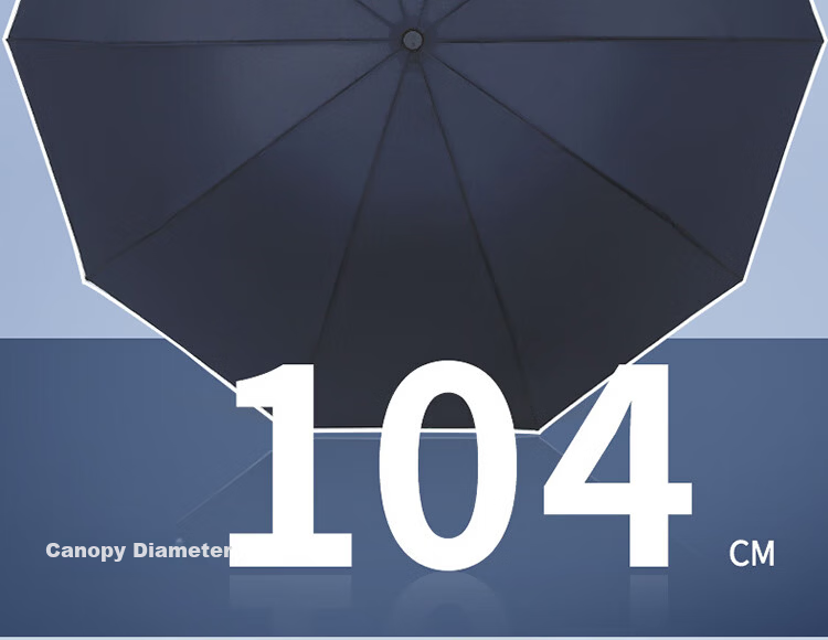Paradise Umbrella Men's/Women's Three-Fold All-Steel Large Double Business Umbrella with Reflective Strips Rock Blue 8