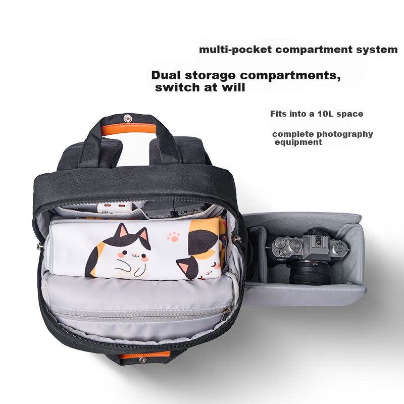 Llano C4 Light and Shadow Camera Backpack Portable Small Unisex Photography Bag One Camera Multiple Lenses DSLR Mirrorless Storage Bag Compatible with Sony, Canon, Fuji XT5, Nikon Z30/Z50