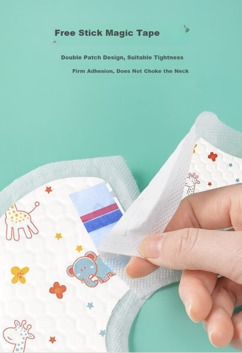 HOY BELL Baby Disposable Bibs 30pcs 360° Rotatable Baby Bib Waterproof Saliva Towel Wash-Free Feeding Bibs Individually Packaged 10