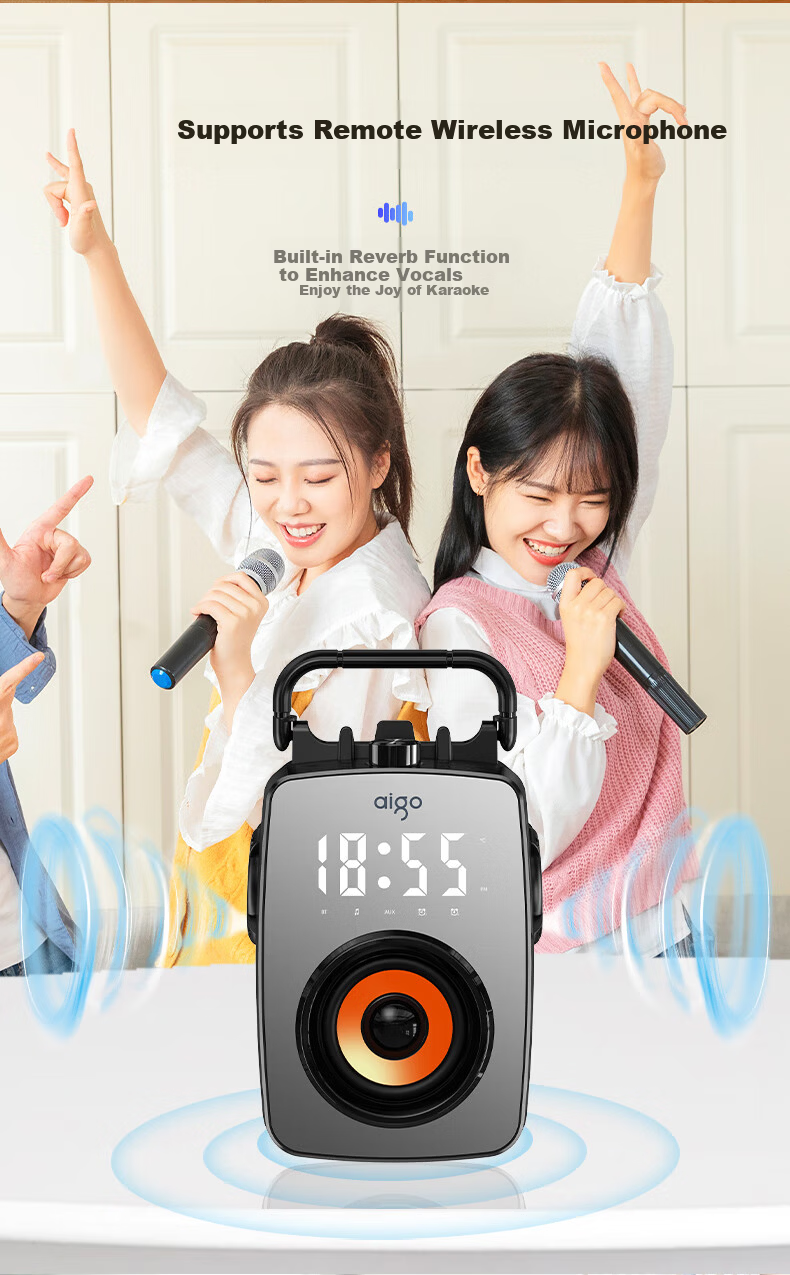 Aiguozhe T203 Pro Wireless Bluetooth Speaker, Outdoor High-Volume Square Dance Sound System, Home Radio, Portable Handheld Speaker for Street Vending, Payment Collection, Voice Broadcast Device, Dual Microphone Versio 14
