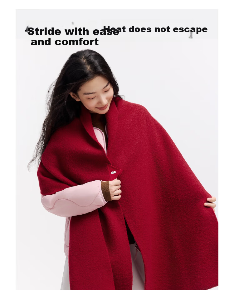 Beneunder Scarf Red Wool Warm Shawl Gift Box for Girlfriend Elders Women's Day Birthday Year of Birth Celebration 13
