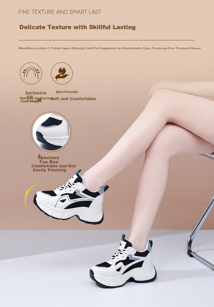 Red Dragonfly Women's Dad Sneakers Breathable Thick Sole Casual Outdoor Lightweight Shock Absorption Wear-Resistant Running Shoes C0TTN06091-1 Black Size 39 2