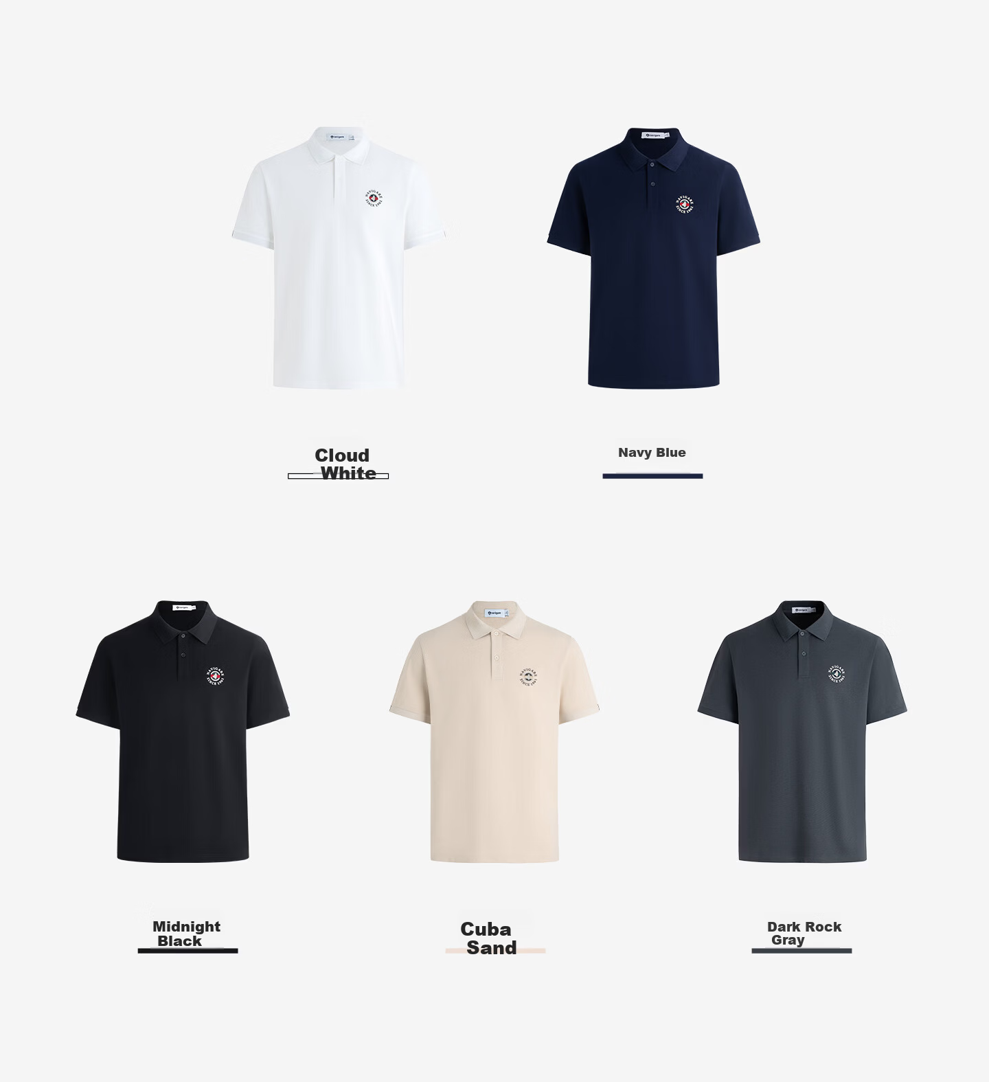 Navigare Small Sailboat 2026 Spring Summer New Cool Antibacterial Snow Cotton Short Sleeve Polo Shirt Men Turn-down Collar T-shirt 1325526602 11