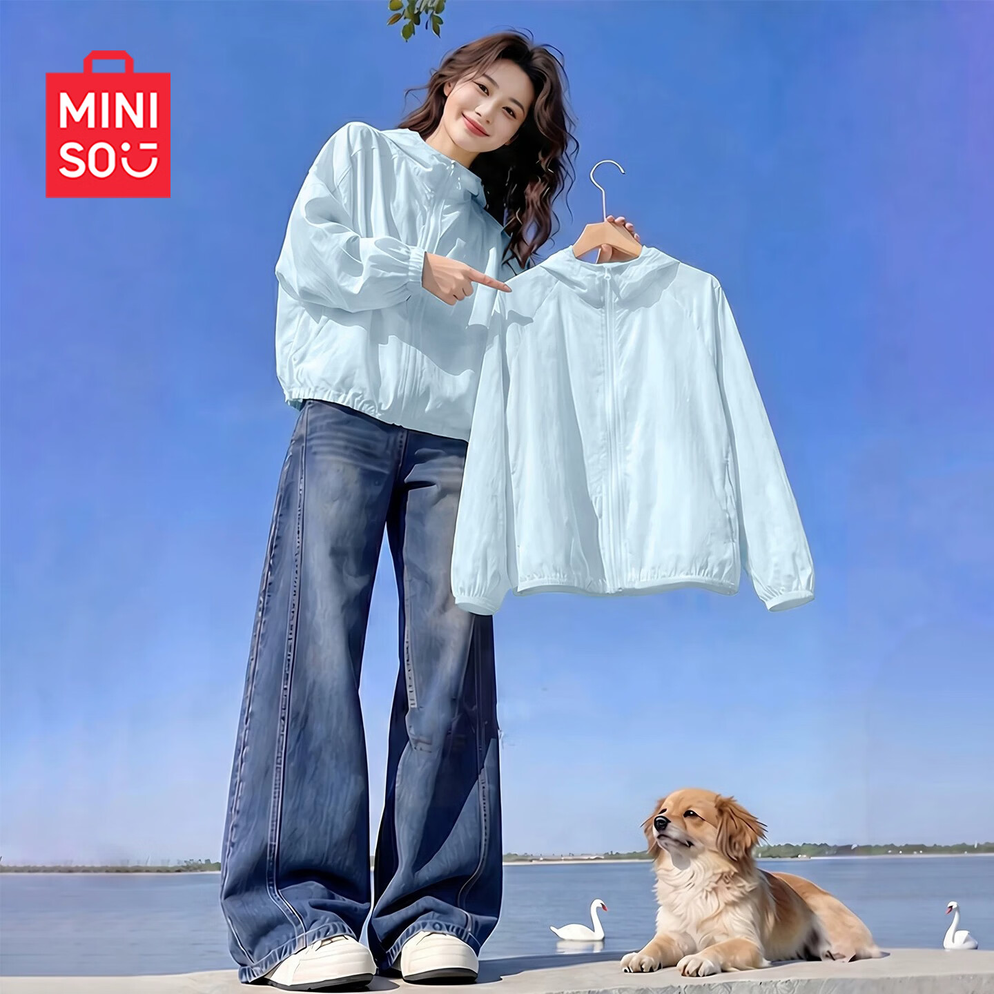 MINISO Women's Sunscreen Jacket 2026 New Summer UPF50+ Lightweight UV Protection Hooded Coat