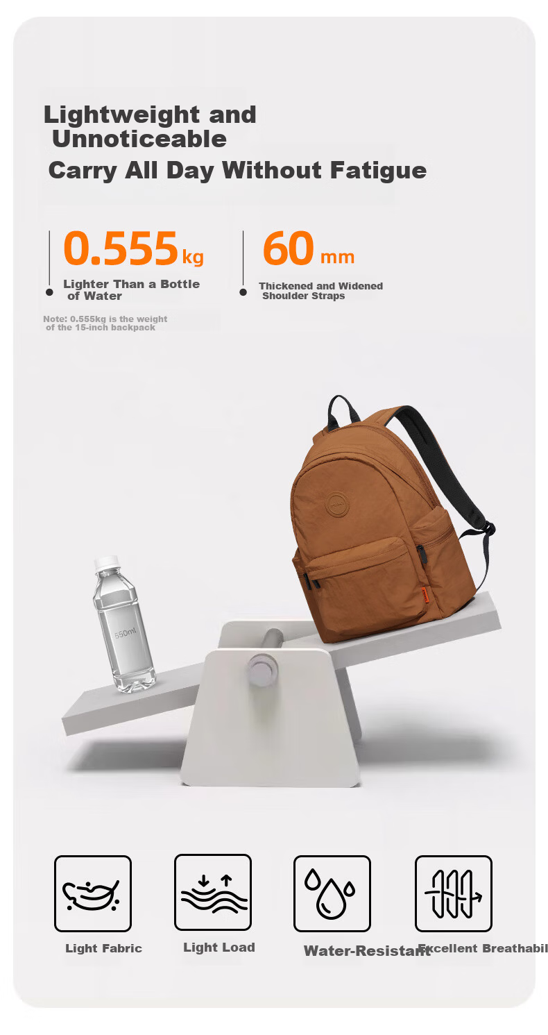 Mixi Ultra-Lightweight 14-Inch Laptop Backpack Large Capacity Travel Bag for Men and Women Student School Bag 10