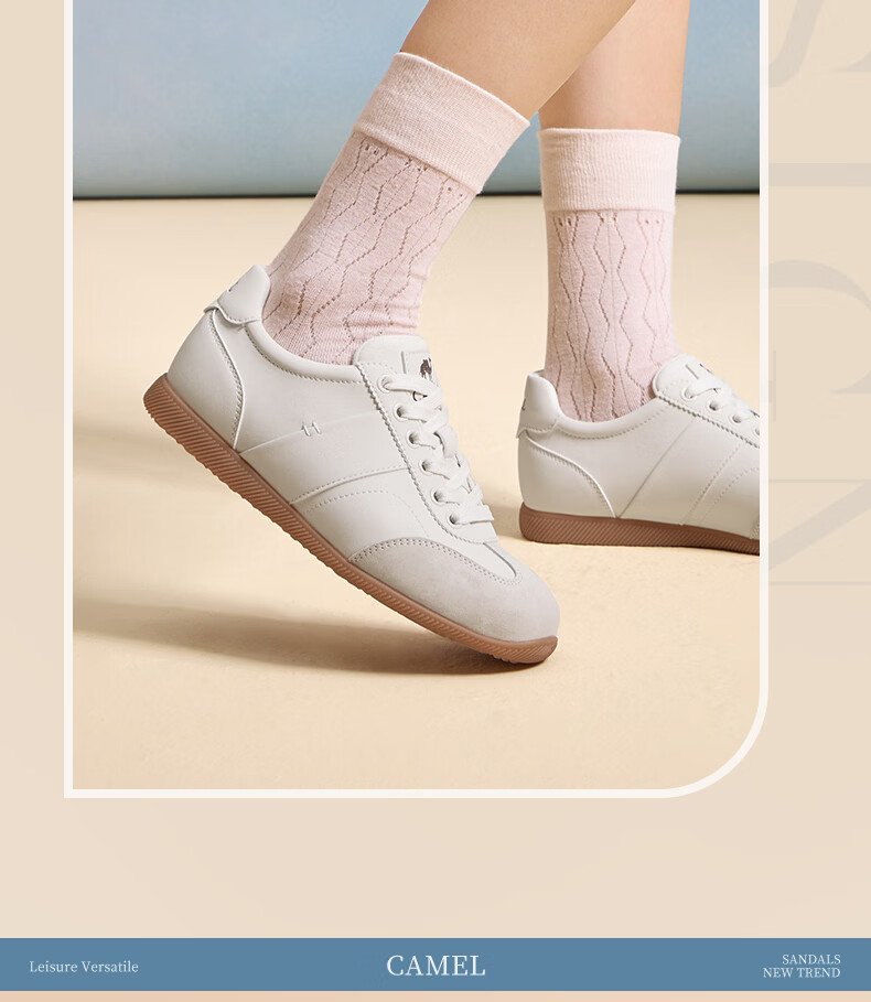 CAMEL Women's Casual Lightweight Thin-Soled Sports Shoes L26S255205 Off-White Size 37 3