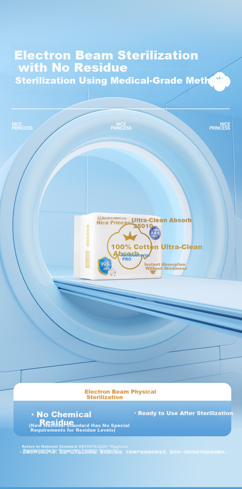 PurCotton Era [Endorsed by Lu Yuxiao] Nice Princess Antibacterial Daily Sanitary Pads Set 7