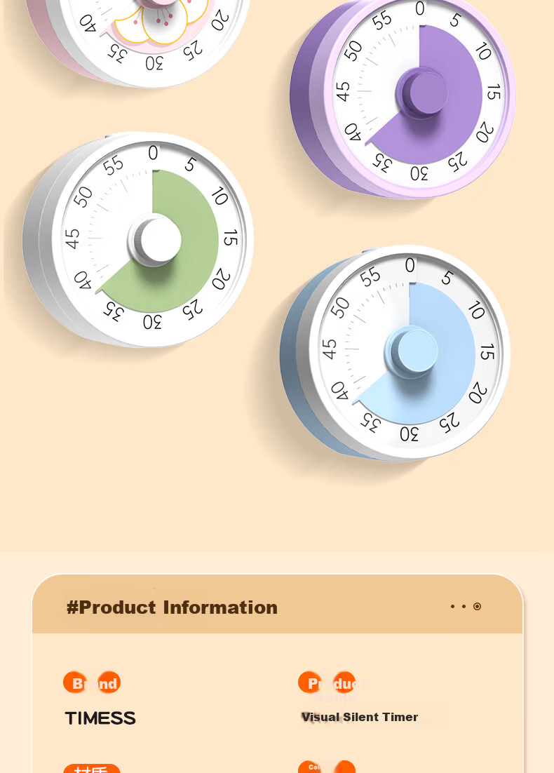 Timess Disney Collaboration Visual Timer, Back-To Student Time Management Tool, Kitchen Cooking Electronic Timer, Live Streaming Timer Gift 17