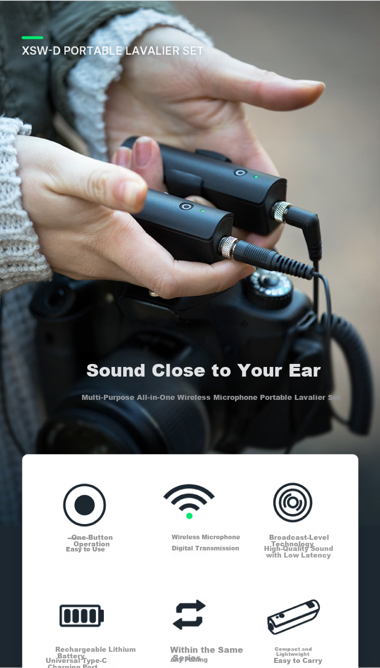 SENNHEISER XSWD Portable Interview Set Wireless Lavalier Microphone Wireless Bodypack Microphone for Speech and Conference (Compatible with XLR Microphones) 2