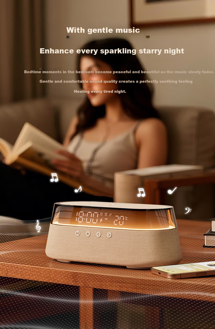 Kuangxiang Bluetooth Speaker Wireless Phone Charging Desktop Bedside Alarm Clock Outdoor Portable Computer Ambient Night Light Speaker Birthday Gift for Girlfriend and Boyfriend 3